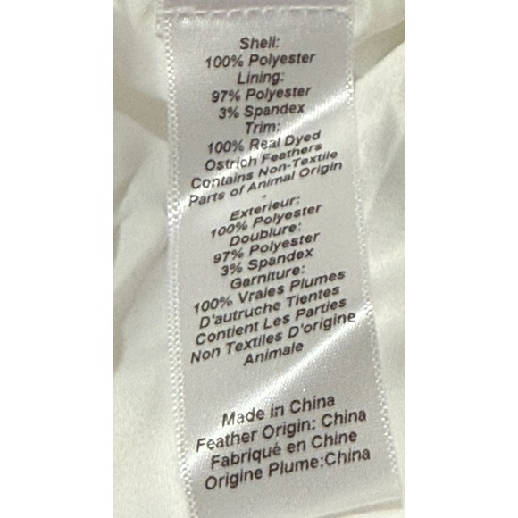 NWT LIKELY Mari Dress White Lace Ostrich Feather Trim Mini Dress Womens Size 4 - Picture 6 of 8